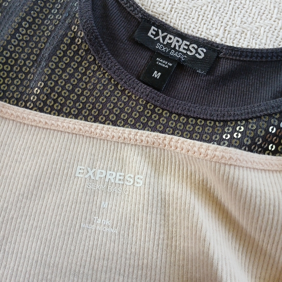 express ♡ 2 sexy basic sequin tabk tops - Picture 5 of 8